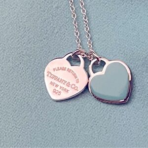 Tiffany Blue® Double Heart Tag Pendant in silver, mini